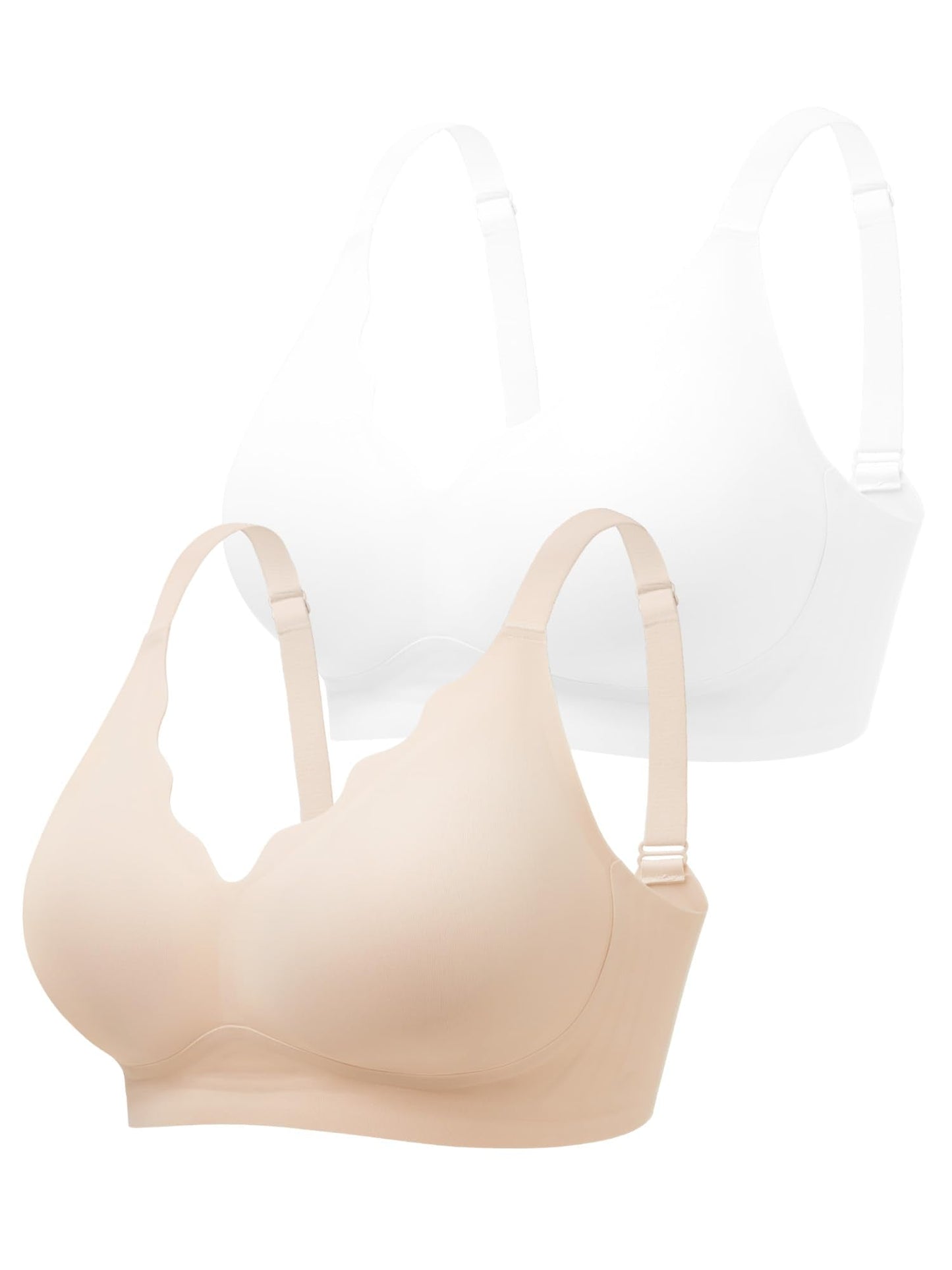Wireless Jelly Bras for Women No Underwire with Support - S-2XL Seamless Bralettes Everyday Comfort Tshirt Padded Bra