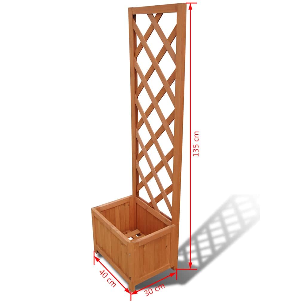 Coespram Rustic Wooden Garden Planter 15.7"x15.7"x53.1" Brown Stained Trellis Outdoor Plant Box Solid Wood Flower Pot for Balcony Patio Porch