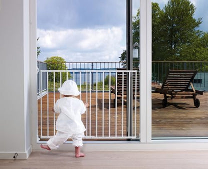 BabyDan MultiDan, 62.5-106.8 cm, Extendable Stair Gate/Baby Gate/Safety Gate, Metal, White, Made in Denmark - (Pet Gate/Dog gate)