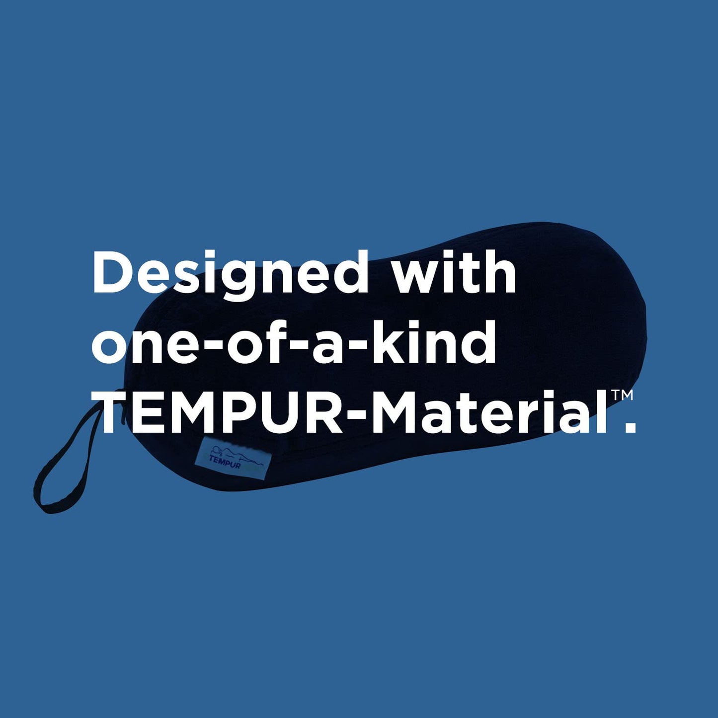 Tempur-Pedic All-Purpose Memory Foam Travel Pillow, Peanut-Shaped Lumbar Pillow for Neck and Back Pressure Relief, Navy