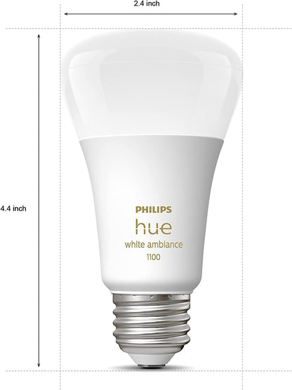 Philips Hue Smart 75W A19 LED Bulb - Soft Warm White Light - 2 Pack - 1100LM - E26 - Indoor - Control with Hue App - Works with Alexa, Google Assistant and Apple Homekit