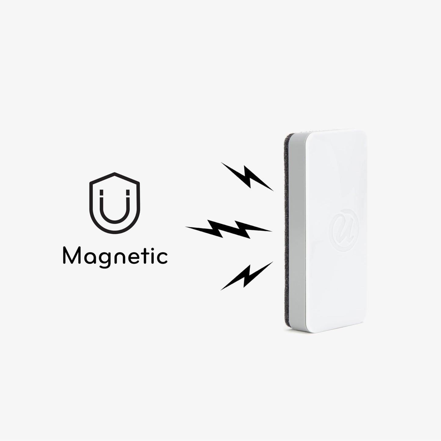 U Brands Magnetic Dry Erase Board Felt Eraser, 2"x5"x1", White, Lightweight Modern Design