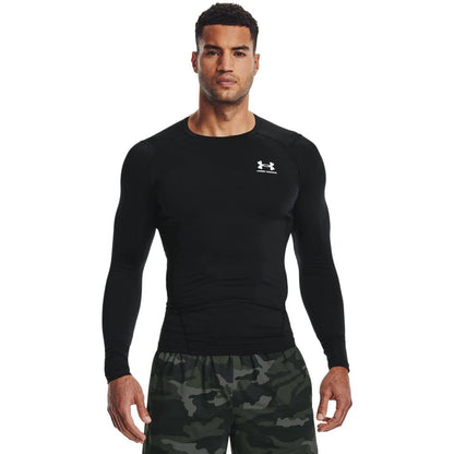 Under Armour Men's Armour HeatGear Compression Long-Sleeve T-Shirt , Black (001)/White, X-Large