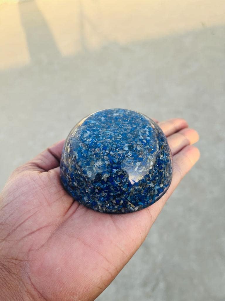 Lapis Lazuli Crystal Bowl Orgone Handmade for Cleansing, Charging, Smudging, Healing, Decoration or Gift - Crystals Holder 2.75-3 Inches