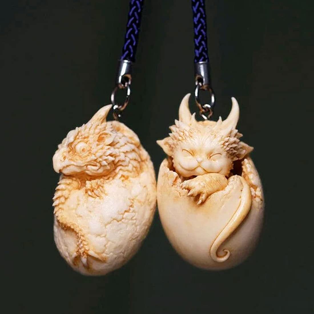 Voyyphixa 3pcs Dragon Egg Resin Molds Silicone Molds 3D Animals Epoxy Molds for Resin Broken Dinosaur Resin Casting Molds DIY Key chain Pendant Crafts Easter Decoration