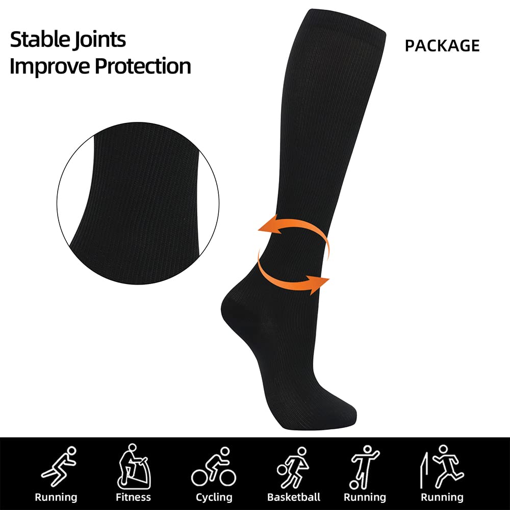 7 Pairs Compression Socks for Women & Men 15-20 mmHg is Best Athletic & Medical for Running Flight Travel Nurses