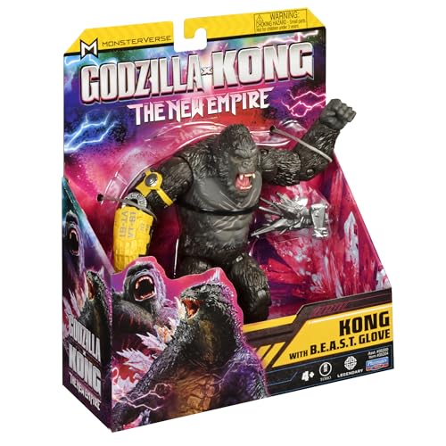 MonsterVerse Godzilla x Kong: The New Empire, 6-Inch Kong Action Figure Toy, Iconic Collectable Movie Character, Includes B.E.A.S.T Glove Feature, Toy Suitable for Ages 4 Years+