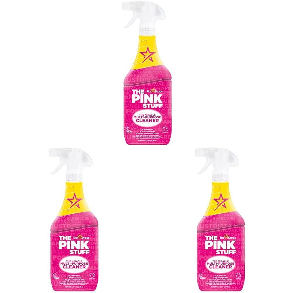 Stardrops The Pink Stuff Miracle Multi-Purpose Cleaner – Removes Grease, Grime, and Stains on Kitchens, Bathrooms, Floors, and More, 25 fl Oz