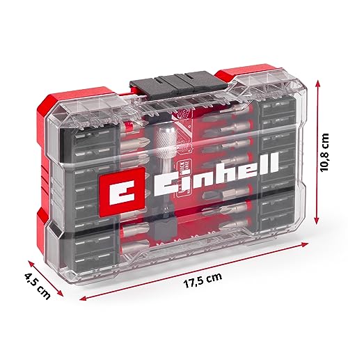Original Einhell M-CASE 33-piece bit set (for cordless screwdrivers and power drills with 50 mm bits made of S2 steel, quick-change bit holder made of carbon steel incl. storage box)