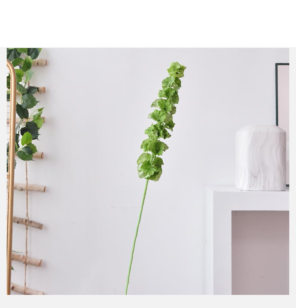 Doment 3Pcs Shell Leaf Artificial Flower Bell Grass Flower Bells of Ireland Long Stem Floral Arrangement Home Office Arrangements Indoor Outdoor Decoration