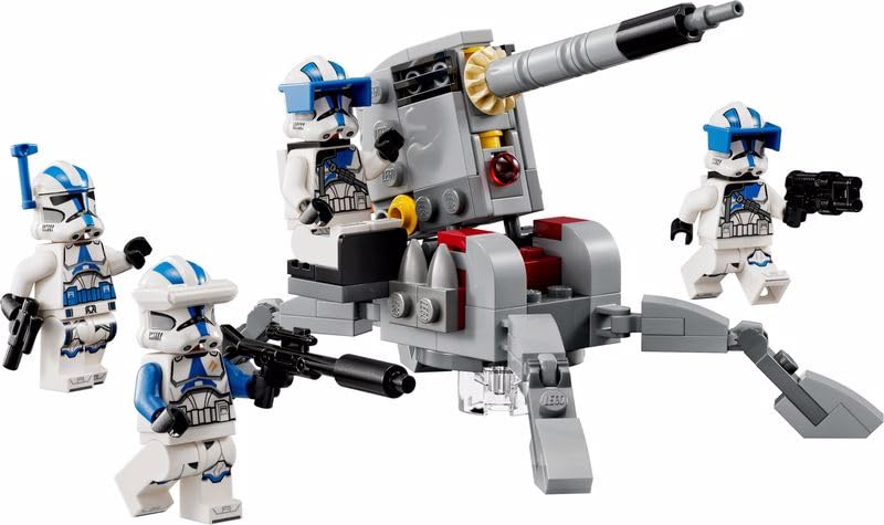 LEGO Star Wars 75345 501st Clone Troopers Battle Pack Set - Collectible Building Toy with an AV-7 Cannon & 4 Minifigures - Gift for 6+ Year Old Boys & The Clone Wars Fans