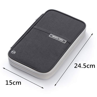 VanFn Family Passport Holder Travel Wallet RFID Blocking Travel Document Organiser Waterproof Holiday Passport Cover Men Women for ID Card, Credit Cards, Flight Tickets, Money, Coins (Black)