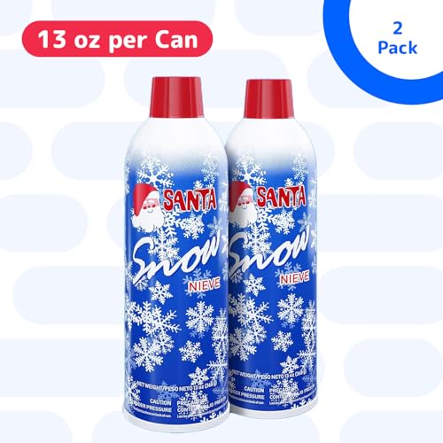 Prextex 2 Pack Fake Snow Spray for Christmas Tree - Quick-Dry Textured Christmas Tree Flocking Spray in 13oz Aerosol Bottles for Decorating and Crafts - Artificial Snow Flock for Windows and Mirrors
