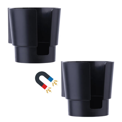 Universal Magnetic Cup Holder, Heavy Duty Plastic Drink Holder, Magnet Cup Holder for Bus Tractor Van RV, Vertical or Horizontal Mount, Fits Most Cup, Bottles, Cans, Tumblers, Black Pack of 1