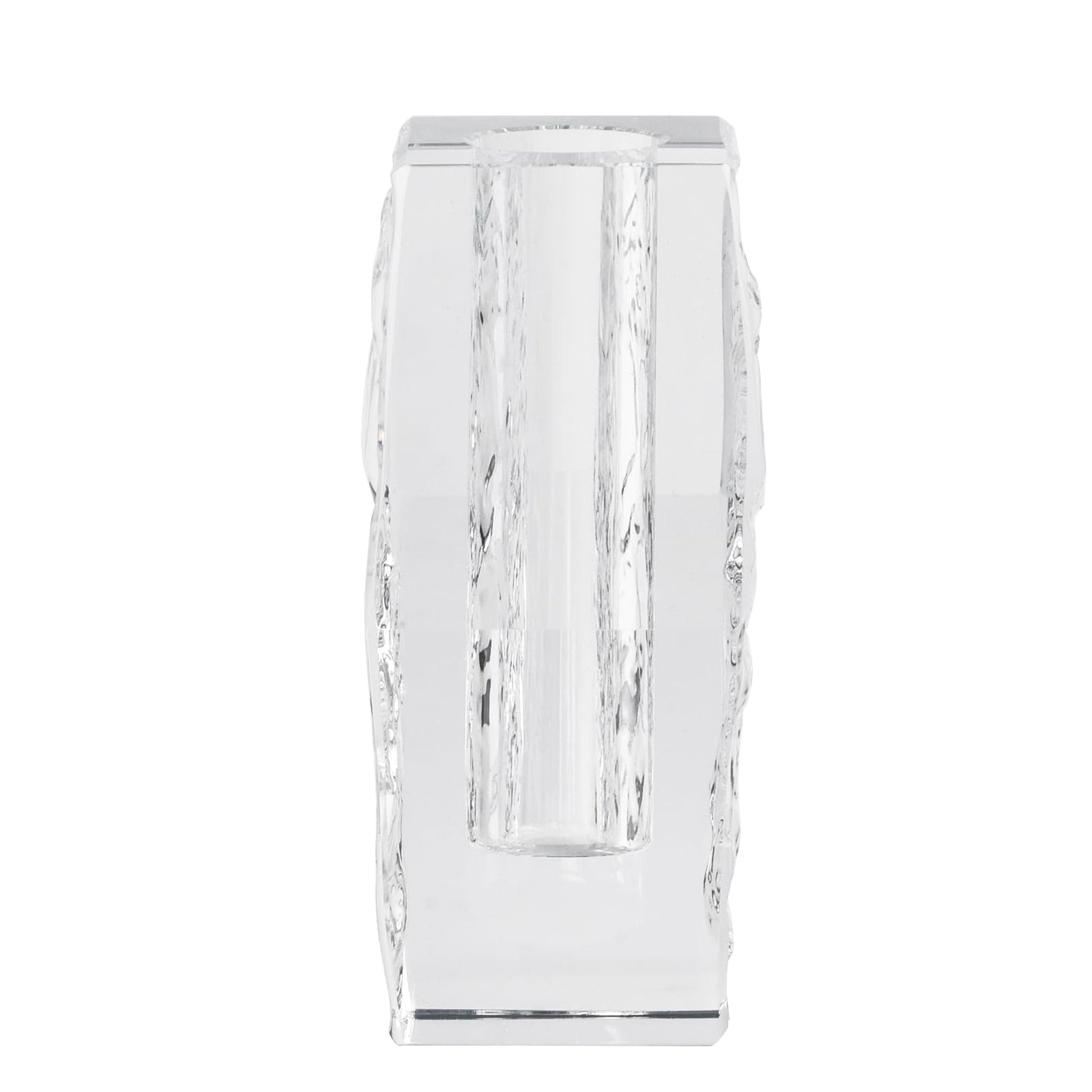 Glacier Series Crystal Vase 4.7-inch High, Modern Crystal Home Office Decor for Living Room Dining Table Centerpieces, Birthday and Wedding