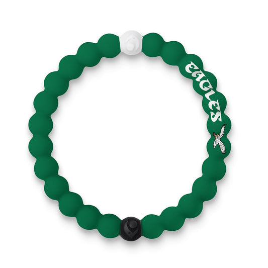 Lokai NFL Football Collection Silicone Beaded Bracelet, Philadelphia Eagles Home Field (Medium) - For Women & Men, Silicone Jewelry Fashion -On for Comfortable Fit