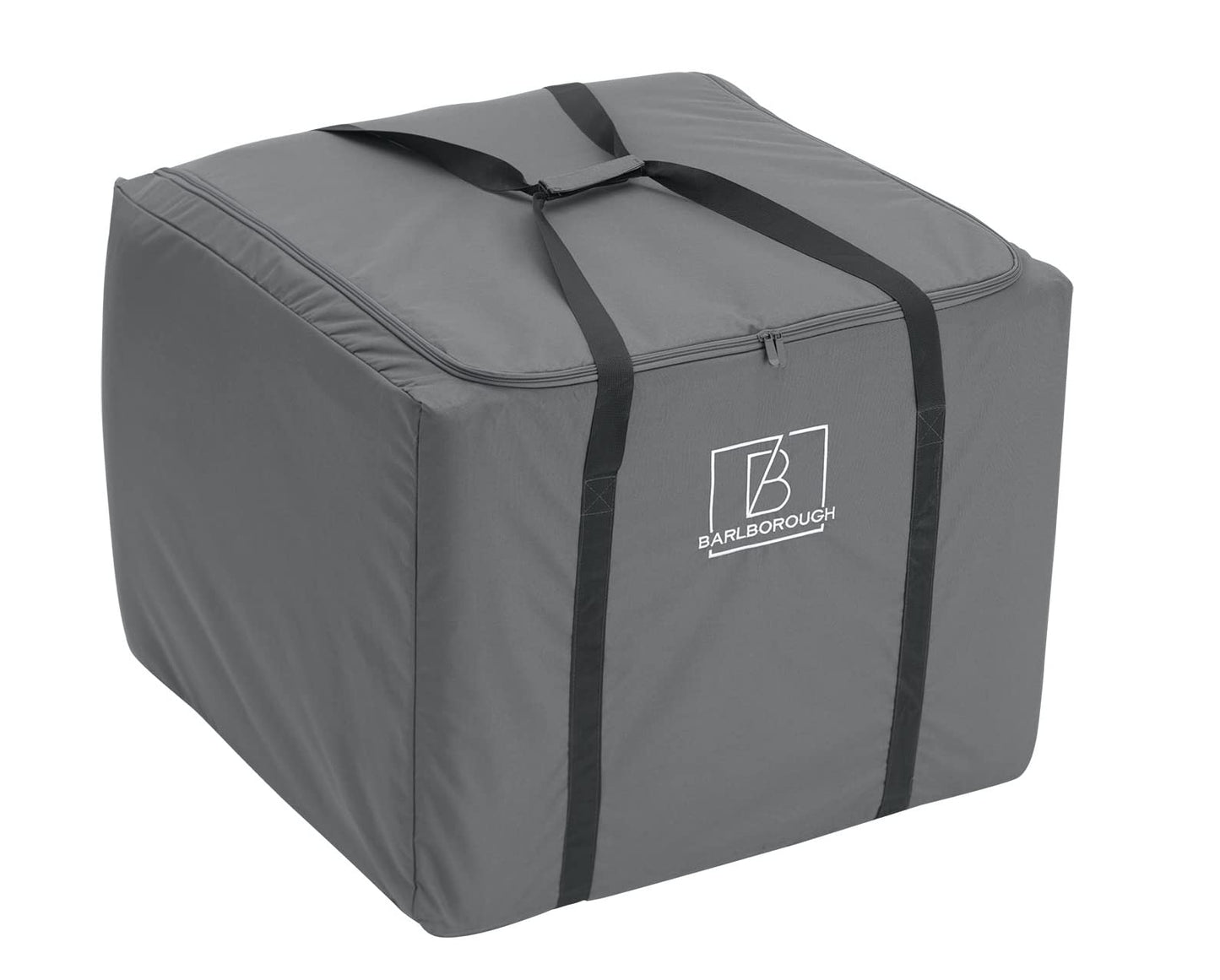Barlborough Garden Cushion Protective Storage Bag Cover | Square Large 80 x 80 x 60cm | Waterproof Resistant with Zips for Outdoor Furniture Sofa Cushions Grey