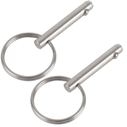 VTurboWay 2 Pack Small Quick Release Pin, Diameter 3/16", Usable Length 0.95", Full 316 Stainless Steel, Bimini Top Pin, Marine Hardware