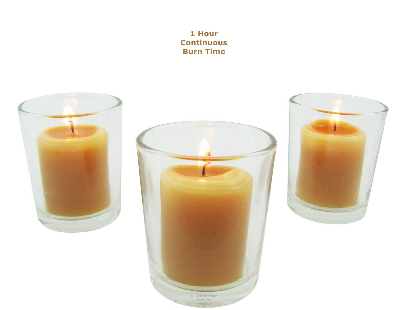 Beeswax Candle Works, 10-Hour Votives (Pack of 24) 100% USA Beeswax