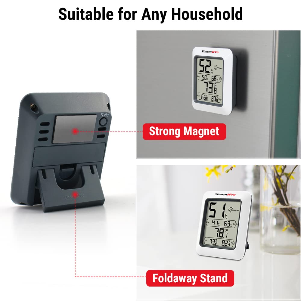 ThermoPro TP50 3 Pieces Digital Hygrometer Indoor Thermometer Room Thermometer and Humidity Gauge with Temperature Humidity Monitor