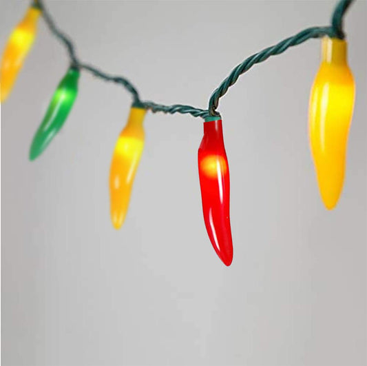 Chili Pepper Christmas String Lights, 13.6FT Chili Pepper Lights with 35 Multicolor Warm White Hot Chili, Incandescent Bulb Pepper Lights for Halloween Christmas Outdoor Patio Garden Kitchen Decor