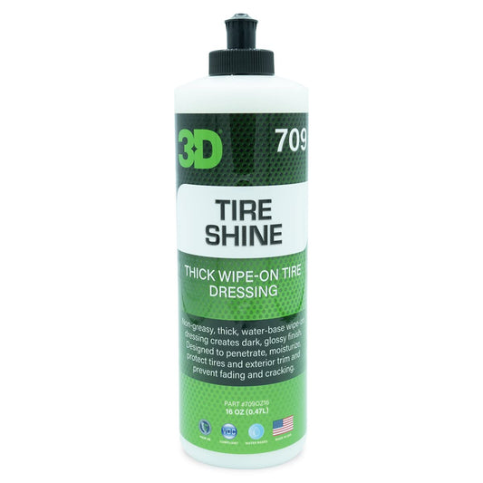 3D Tire Shine Gel – Water-Based, High Gloss Tire Dressing | Non-Greasy, Long Lasting Finish for Rubber, Trim & Vinyl | Easy Gel Application | Car Detailing |16 oz