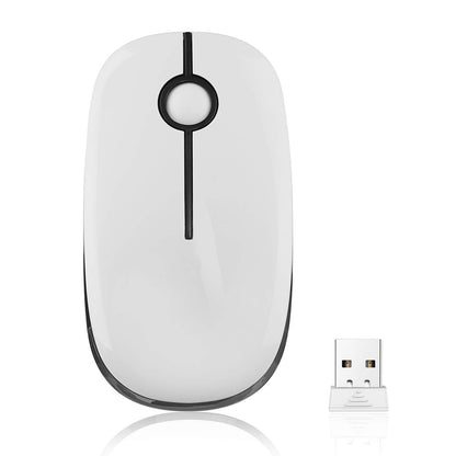 VssoPlor Wireless Mouse, 2.4G Slim Portable Computer Laptop Mouse with Nano Receiver Quiet Silent Optical Mice for Notebook, PC, Laptop, Computer-Black and Gold