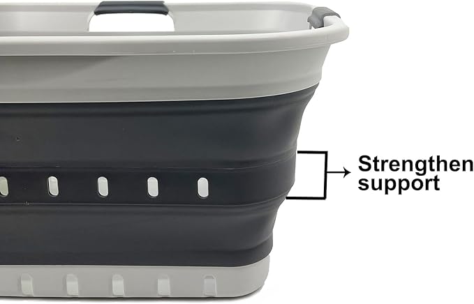 SAMMART 42L Collapsible Plastic Laundry Basket