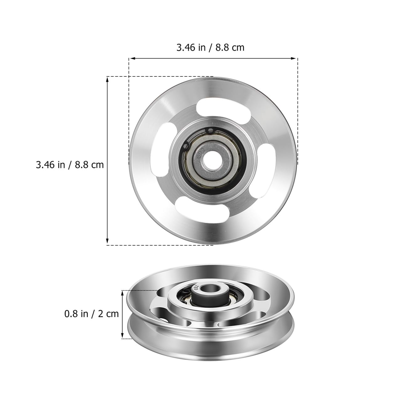 balacoo Heavy Duty Aluminum Cable Pulley Wheel 3.46x4.72in, Smooth Bearing System for Home & Commercial Gym Equipment, Easy Install Replacement Part for LAT Pulldown, Row Machine