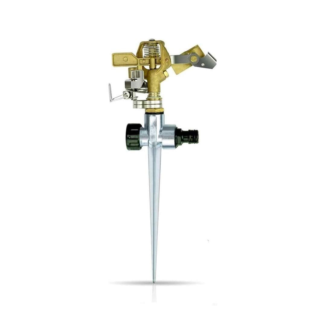 LATERN Impulse Garden Sprinkler, 360 Degree Heavy Duty Impact Lawn Sprinkler Irrigation Sprayer with Metal Spike for Watering Plants Flowers Veggies