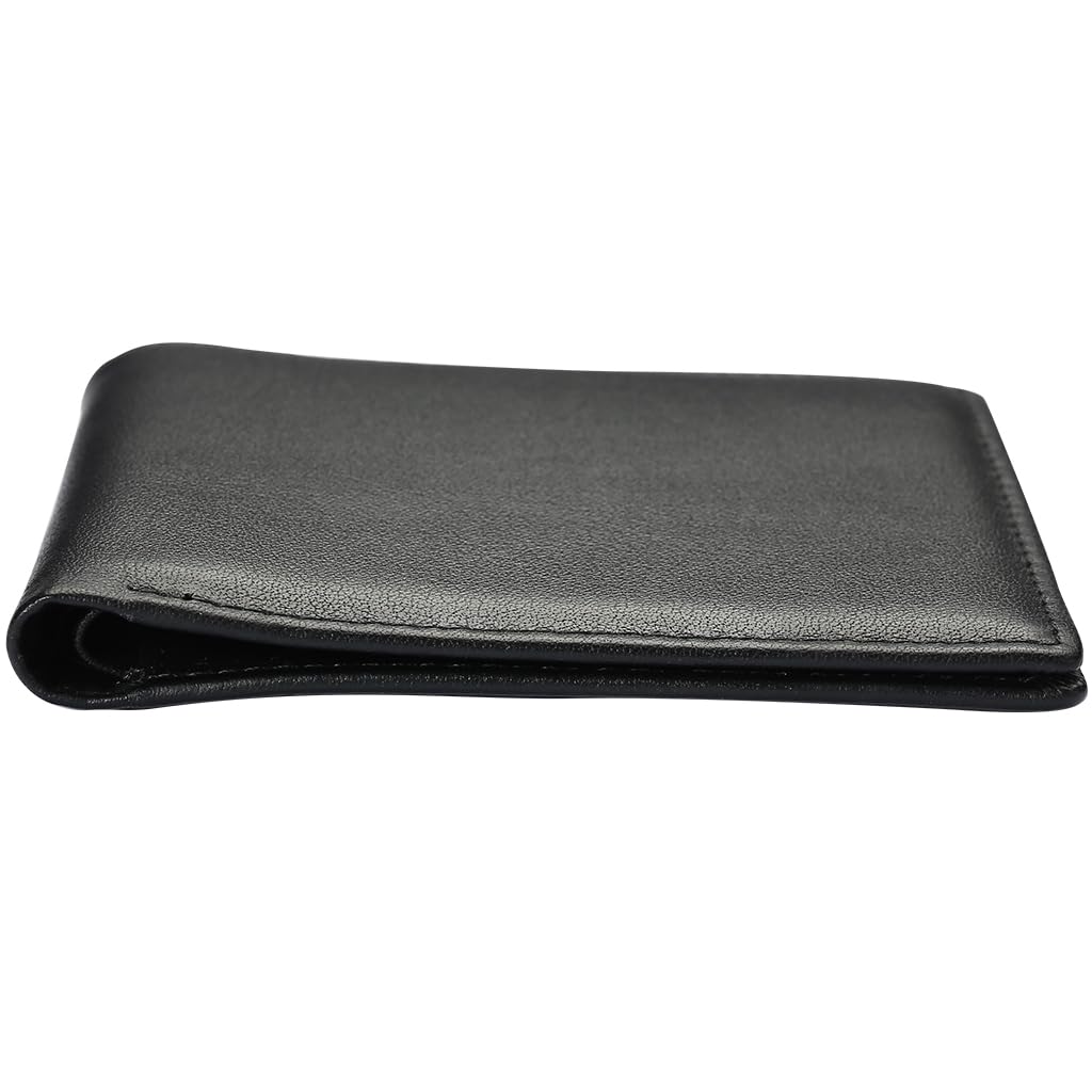 Hoobest RFID Blocking Genuine Leather Wallet, Men Slim Wallets with RFID Block Technology,Stop Electronic Pick Pocketing-Travel Wallet