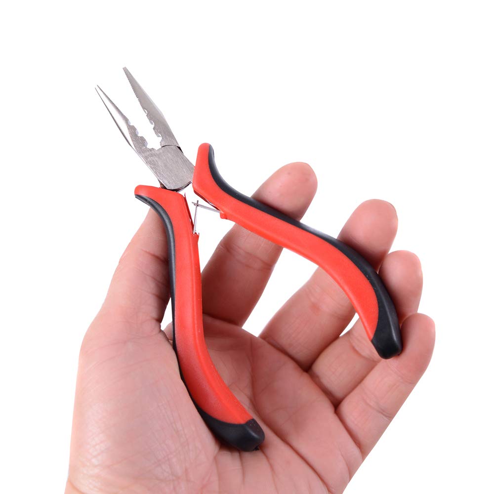 1000 Pcs Silicone Micro Rings Hair Extensions Tools Kit: Three-hole Hair Pliers, Micro Pulling Hook Needle, Loop Threader and Silicone Micro Links Rings Beads (5 Colors)