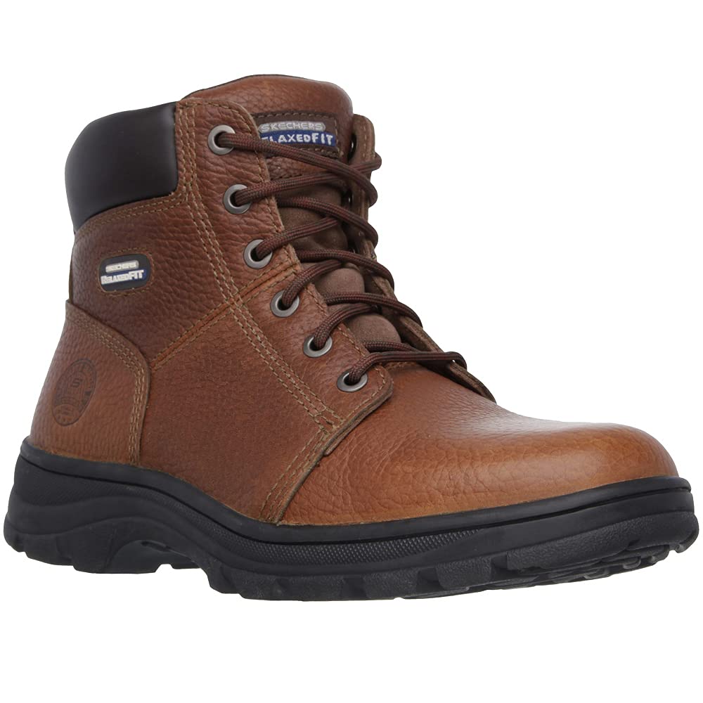 Skechers Men's Workshire Classic Boots, Brown Embossed Leather, 9 UK