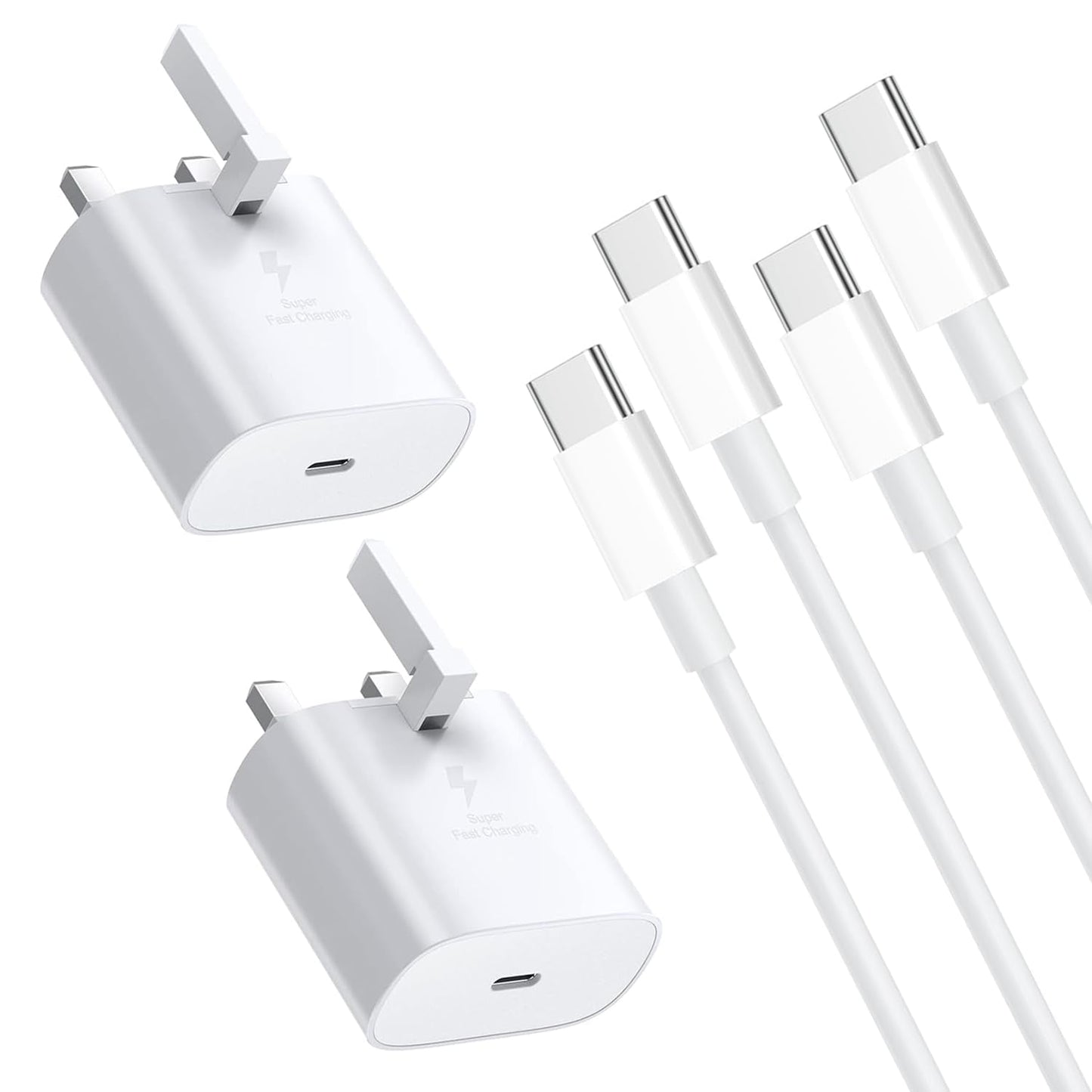 2 PACK 25W Samsung Phone Fast Charger USB C Plug and Cable USBC to Type C 1M for Samsung Galaxy Charging S24/S23 Ultra/S22/S21/S20 FE/A54/A53/A55/A52s/A34/A33/A35/A32/A14/A15/A13/A12/A16/A20E