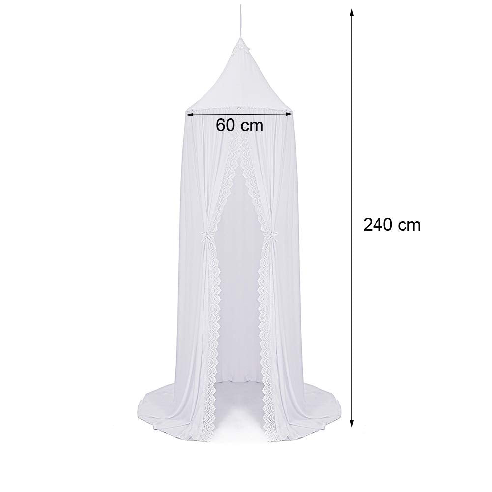 Bed Canopy Round Dome,Mosquito Net,Bed Canopy for Kid‘s Reading Room,Nursery Decorations,Bedroom Decoration (Chiffon Bed Canopy-WhiteNew!)