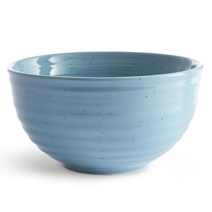 Sango Siterra Artist's Blend 16-Piece Stoneware Dinnerware Set – Service for 4, Ocean Blue Glossy Glaze with Unique Speckled Design, for Everyday Dining & Entertainment, Microwave & Dishwasher Safe