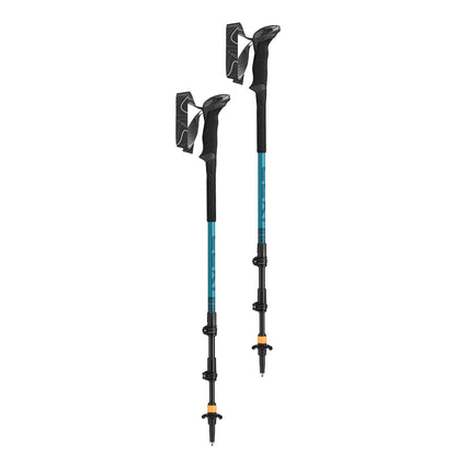 LEKI Makalu Lite AS Trekking Poles - Aluminum Collapsible Lightweight Walking Poles for Hiking - Greenblue Light-Greenblue Dark - 100-135 cm