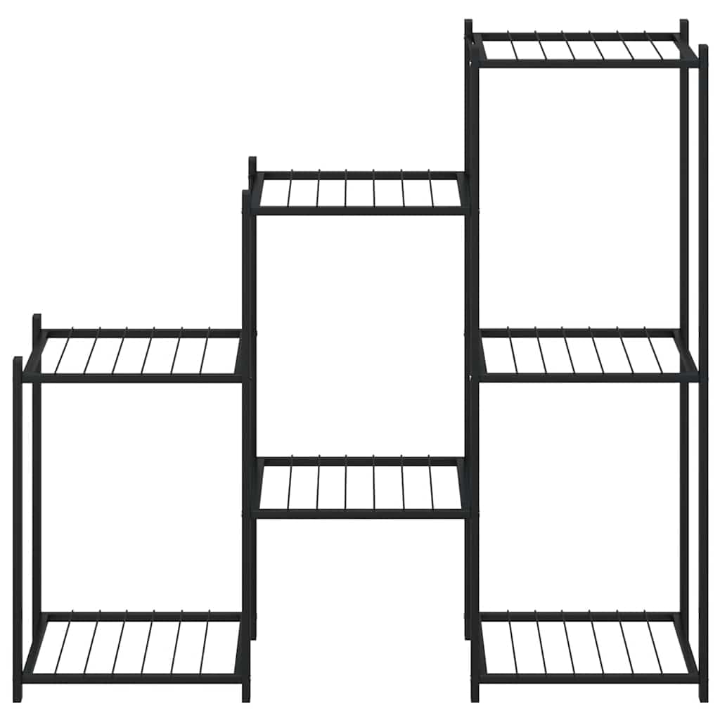 MBDRKVGF 5-Tier Metal Flower Stand, Indoor Outdoor Plant Shelf for Corner, Black Iron Display Rack for Living Room Balcony, Modern Vertical Tiered Plant Holder