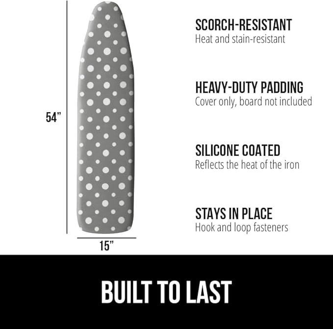 GORILLA GRIP The Original Ironing Board Cover and Pad, Silicone Coating