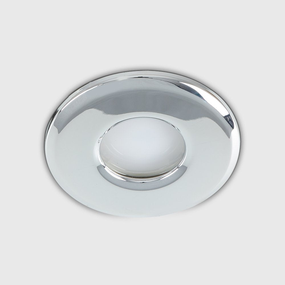 MiniSun | Shower/Soffit Polished Chrome GU10 Recessed Ceiling Downlights | Bath Recessed Lighting, Home Décor & Improvement Essential | Pack of 6