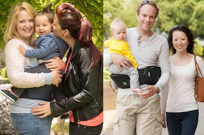 Hippychick Hipseat Baby Carrier, Lightweight Back-Saving Support Waist Stool, Adjustable Strap, Can Carry 6-36 Months Child, Denim Black