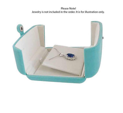 Svea Display Aqua Packaging Case Premium Velvet Jewelry Gift Box Double Layer Function Necklace Earring Combo (Jewelry not included)