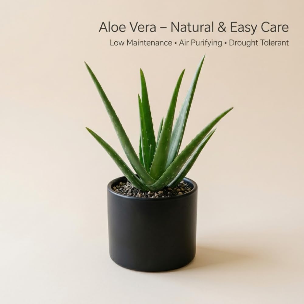 Aloe Vera Aloe Vera Plant for Garden in Size 4 Inch Pot | Vibrant, Low-Maintenance Aleo Plant for Patio, Balcony & Indoor Spaces | Perfect for Beginners & Green Home Styling