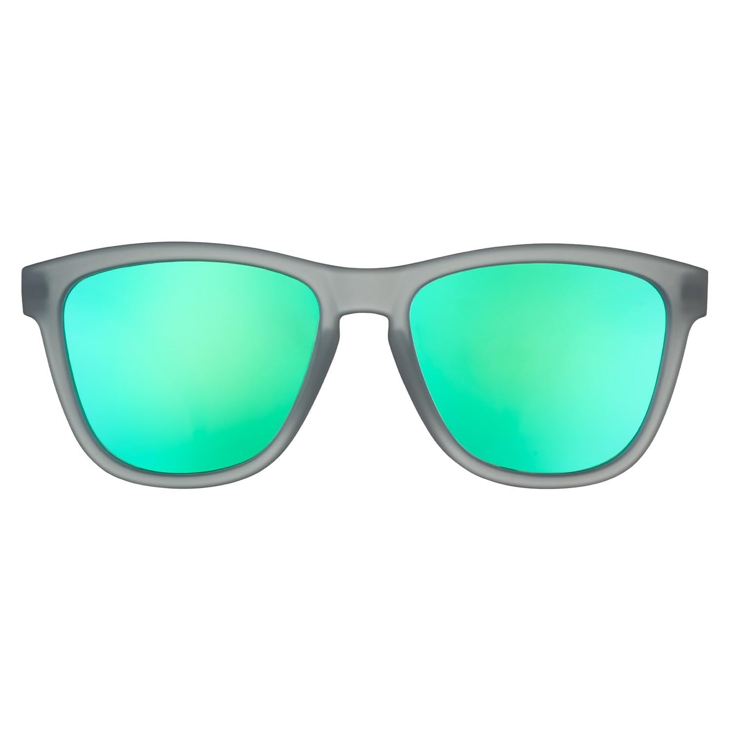 goodr Silverback Squat Mobility Polarized Sunglasses for Men & Women, Medium Sized (OG), Dark Gray Translucent Frames with Light Green Mirrored Reflective Lenses, UV400 Protection, No Slip, No Bounce
