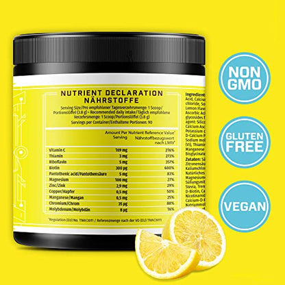 Key Nutrients Electrolytes Powder - Multivitamin & Minerals Electrolytes - 90 Servings of Refreshing Lemonade - Hydration Powder - Supercharged Rehydration Sachets with 16 Vitamins & Minerals