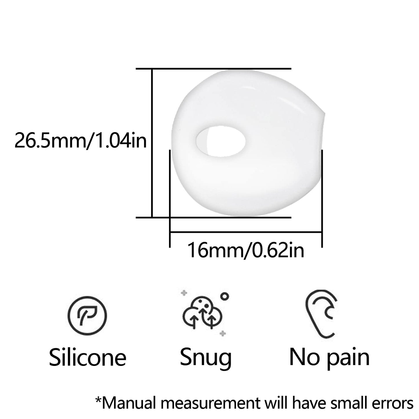EKIND 4 Pcs Ear Cover Tips Anti-Slip Silicone Soft Replacement Sport Earbud Tips Compatible for iPhone 7 / 6S / 6 Plus / 5S / 5C / 5 Headphones Earphones Protective Accessories Tips (Clear)