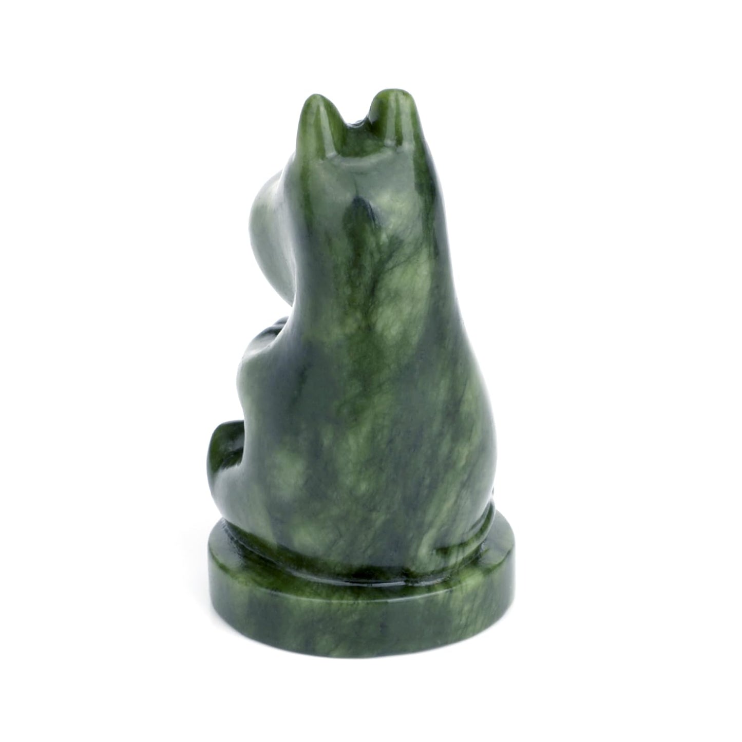 gemshan Hippo Statue, Natural Green Jade Sculpture, Hippopotamus Animal Figurine, Home, Office Desk, Entryway Table Decor