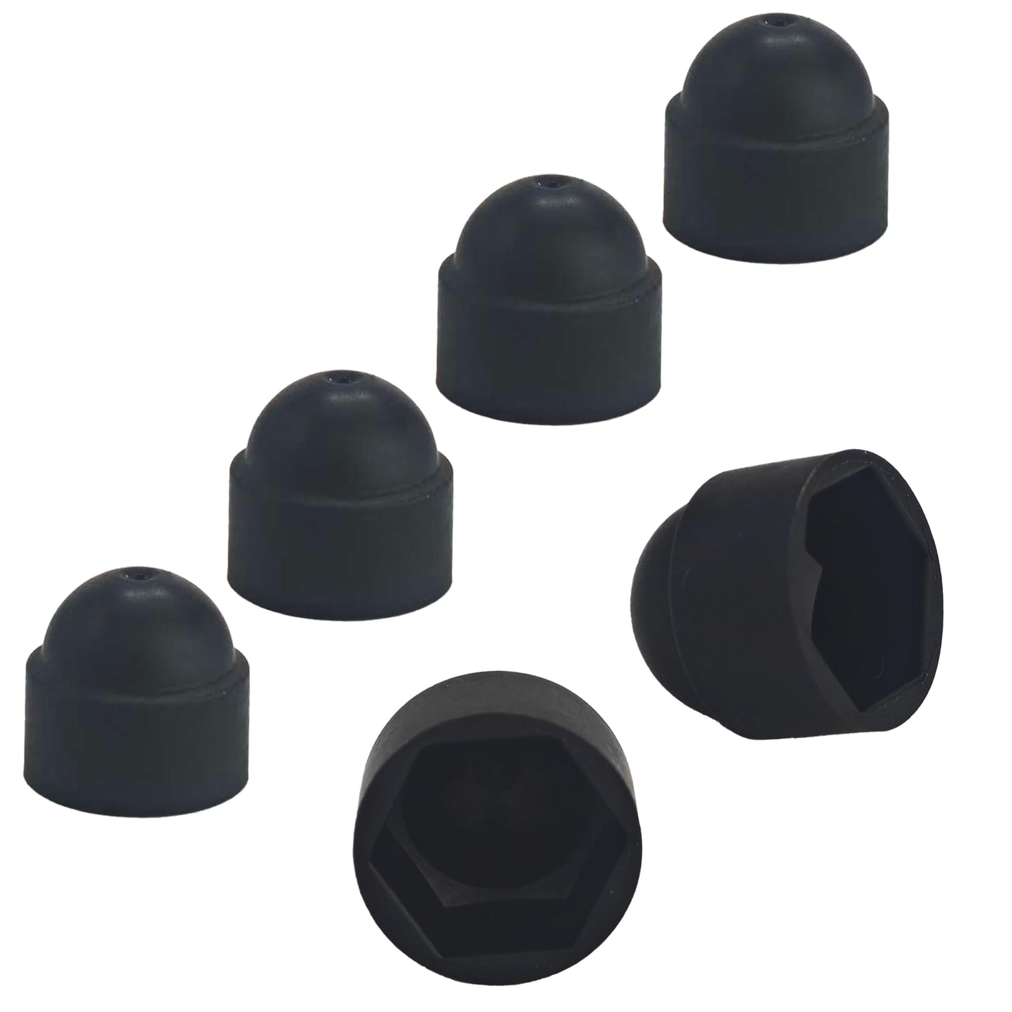 bskkw 30PCS M10x17x20.5mm Black Hex Bolt Nut Protection Caps, Plastic Dome Covers for Hexagonal Screws, Waterproof Decorative Caps for Exposed Hardware