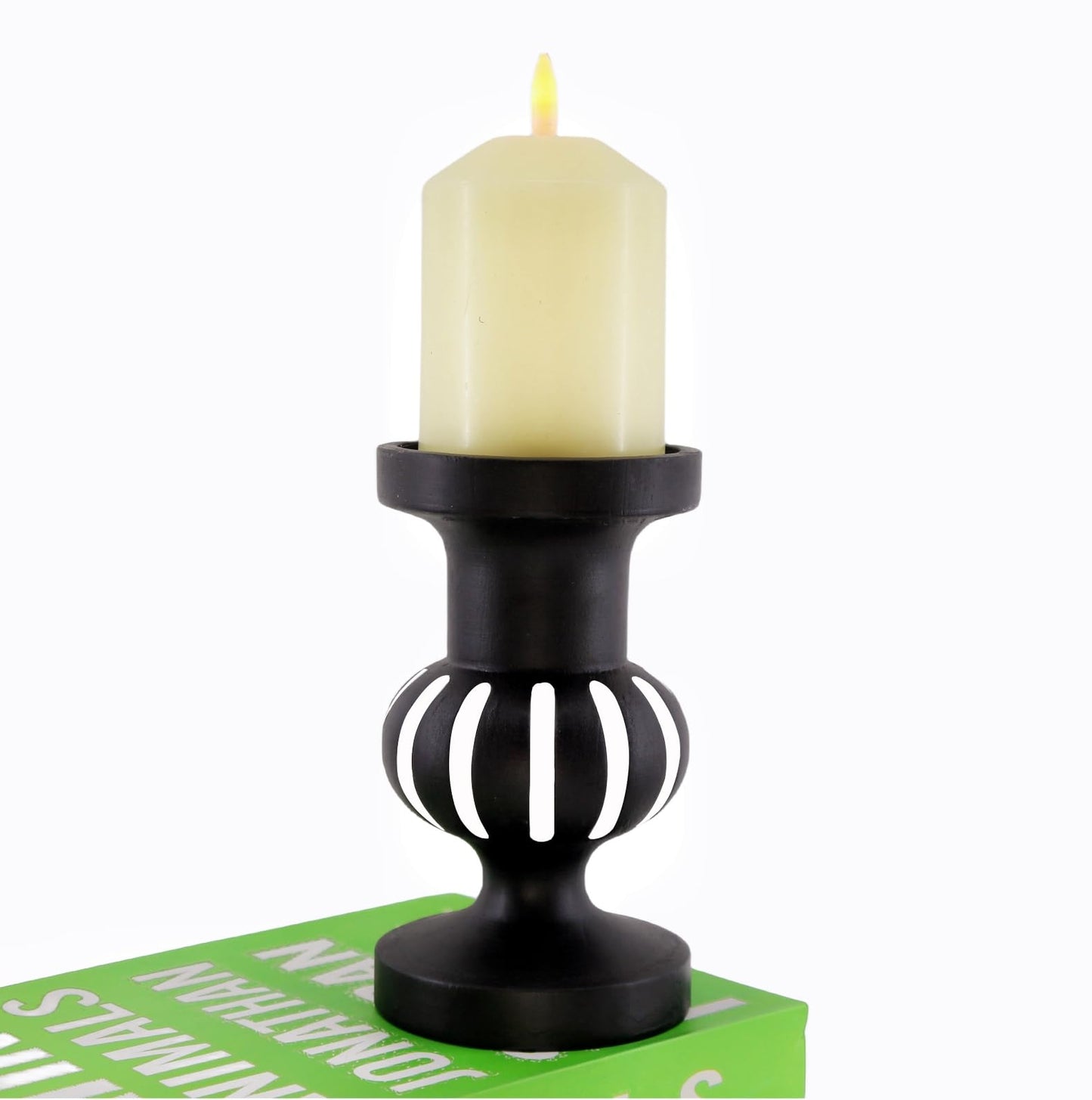 Deng YH Wooden Candle Holders Pillar,Vintage Seaside Pillar Stand for Dining Table Centerpiece, Coffee Table, Mantel, Or Any Table Top，Free Standing Farmhouse Candle Holders.
