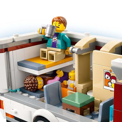 LEGO City Holiday Adventure Camper Van Toy - Creative Building Toys for 6+ Year Old Boys & Girls - Includes 3 Minifigures & Accessories - Gift Ideas for Birthdays & Holidays - 60454